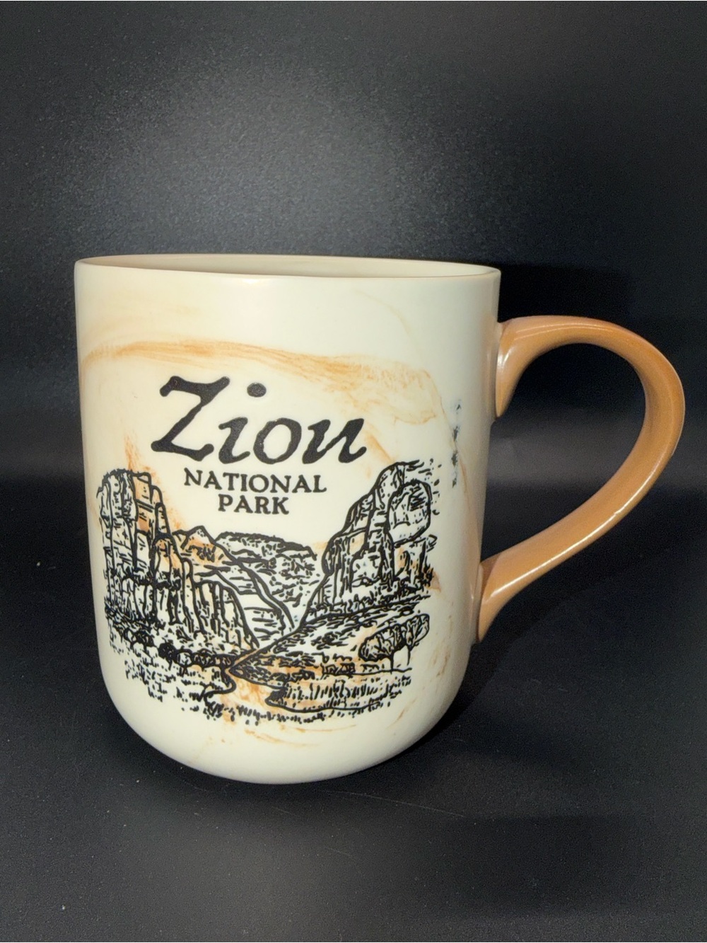 Zion National Park Ceramic Mug With History Of Zion On The Back, Souvenir